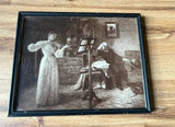 Vintage French Print of "The Violin Lesson" in a Frame