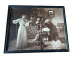Vintage French Print of "The Violin Lesson" in a Frame