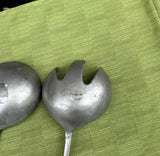 Pewter Pair of Serving Spoons With Ceramic Detail
