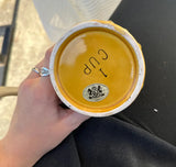 Collection of Yellow Ceramic Measuring Cups With Eagle Accents- Set of 6