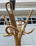 Vintage Handmade Bamboo Large Detailed Coat Rack