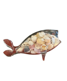 Blenko Style Hand Blown Glass Fish Bowl With Shells