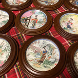 1970s Chinoiserie Hand-Painted Woman Design Framed Plates - Set of 12