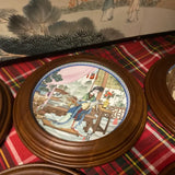 1970s Chinoiserie Hand-Painted Woman Design Framed Plates - Set of 12
