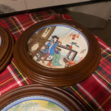 1970s Chinoiserie Hand-Painted Woman Design Framed Plates - Set of 12