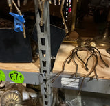 Pair of Brass Lamp Harps and Finials