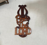 Wooden Hand Carved "Praise the Lord" Wall Hanging