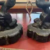 19th CenturyHeavy Bronze Dancing Bookends - a Pair