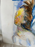 Colorful Abstract Painting of a Woman Laying Down