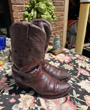Pair of Brown Painted Concrete Cowboy Boots Pair Planter