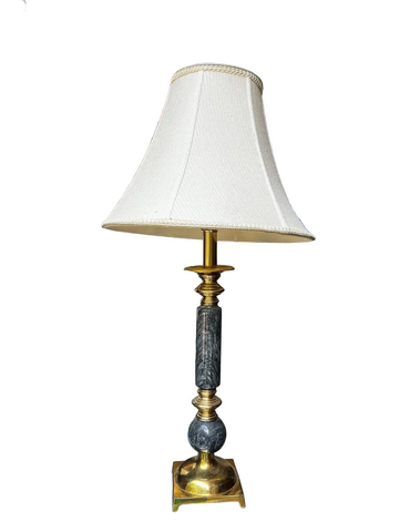 Vintage Gold and Black Stone Table Lamp