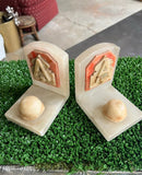 Vintage WWII EVAC Hospital Army Helmet Marble Bookends