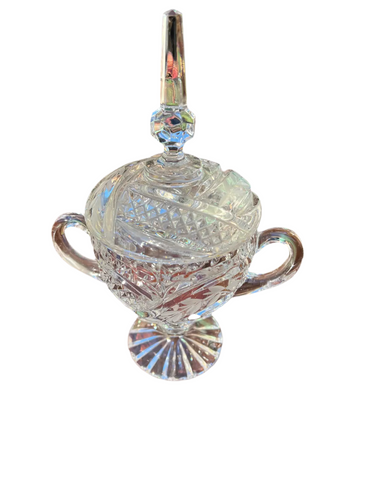 Small Crystal Catchall With Matching Pointy Lid