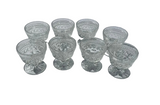 1970s Mid Century Modern Collection of Crystal Detailed Glasses- Set of 8
