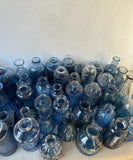 (Rentable Only) Collection of Blue Glass Miniature Vases for Party, Wedding, Photo Shoots- Set of 66