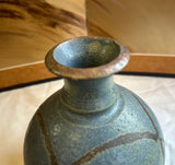 Vintage Blue Asian Abstract Pottery Vase