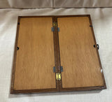 Foldable Wooden Chess Set With Marble Pieces *2 Chess Pieces Missing*