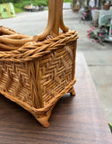 Hand Woven Wicker and Bamboo Desk Organizing Basket