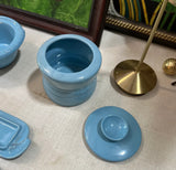 Instant Collection of Blue Ceramic Jars and Dishes With Lids- Set of 5