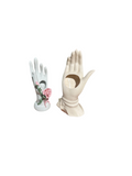 Pair of White Ceramic Hand Vases