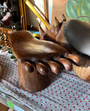1980s Petite Wooden Foot Stool