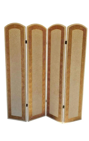 Large Wooden Gold Greek Key Screen