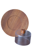 Footed Danish Design Teak Cheese Server and Dome - FREE SHIPPING!