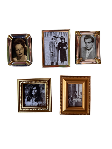 Collection of Small Gold Picture Frames- Set of 5