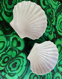 Pair of White Ceramic Seashell Plates