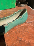 Ceramic Teal Woman's Flat Shoe Sculpture