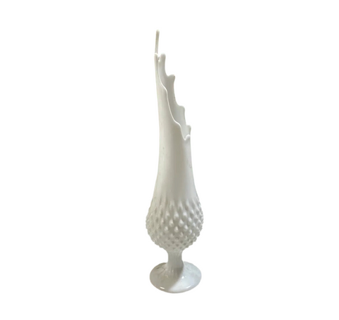 Milk Glass Abstract Water Drop Vase