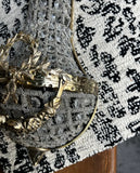 Pair of Small Gold French Basket Crystal Sconces
