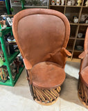 Vintage Pair of Wooden and Leather Equipale Chairs