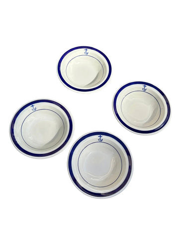 1970s Homer Laughlin China Nautical Collection of Ceramic Petite Dishes- Set of 4