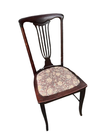 Mid Century Thonet Style Chair With Floral Cushion
