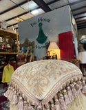 Vintage Pouf With Tassel Design, Extra Seating, Needs Upholstery