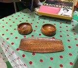 Pair of Hand Carved Bowls and Tray With Pineapple Accents- Set of 3