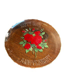 30th Anniversary Roses Glass Round Platter
