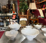 Collection of Ceramic White Lotus Nesting Bowls- Set of 7