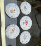Collection of Saxonia German Floral Plates- Set of 5