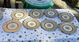 Collection of Gold Detailed Dinner Plates- Set of 8