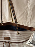 Tan Stripped Tommy Hilfiger Tote Bag