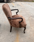 Vintage Leopard Print Cushioned Wooden Chair