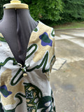 70's Green and White Floral Dress