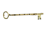 Vintage brass key shaped key holder