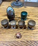 Instant Collection of Vintage Miniature Egg Holders and Egg- Set of 8