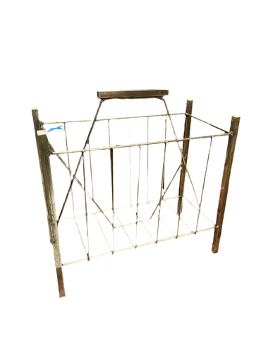 Mid-Century Brass Magazine Holder Minimalist