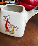 Vintage White Ceramic Square Teapot