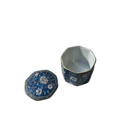 Small Ceramic Asian Catchall With Matching Lid
