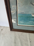 Signed and Framed Seascape Painting of Boat